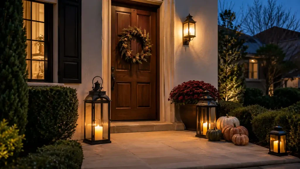 10 fall porch decorating ideas for a Cozy Seasonal Welcome 8 Use lanterns for evening warmth, not daytime clutter