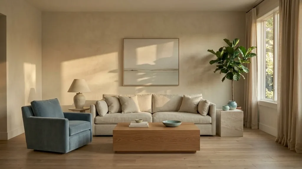 15 Coastal Living Room Ideas for a Relaxed, Collected Home 7 Use plaster or limewash for quiet movement