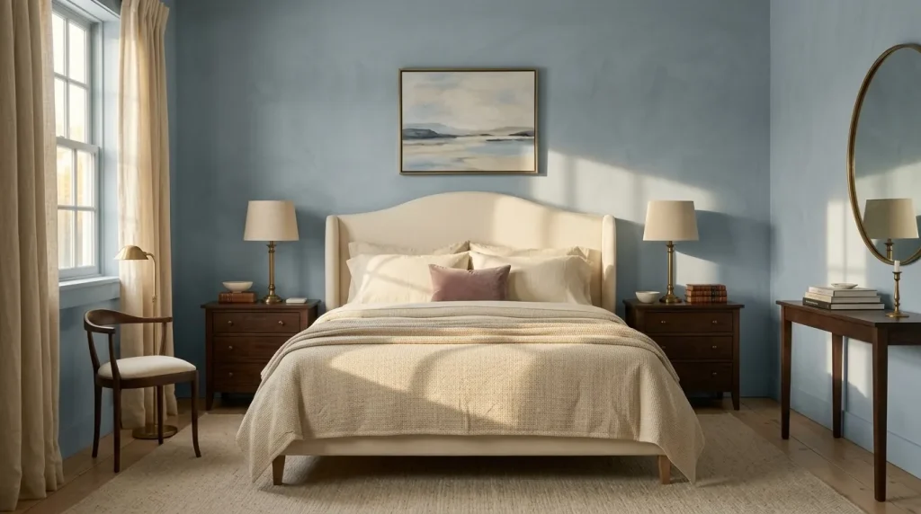 Use powder blue or sage for a less expected feminine palette