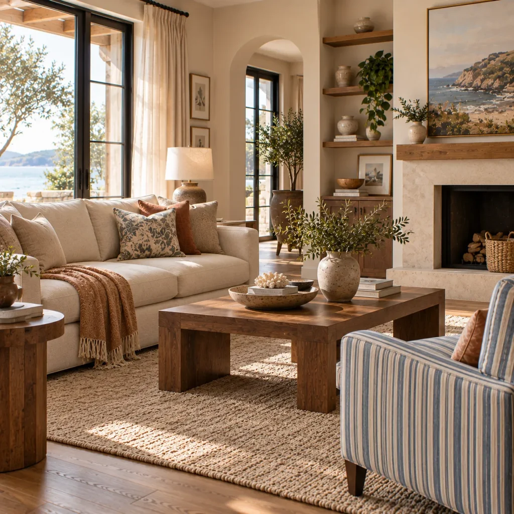 15 Coastal Living Room Ideas for a Relaxed, Collected Home 11 Use stripes once