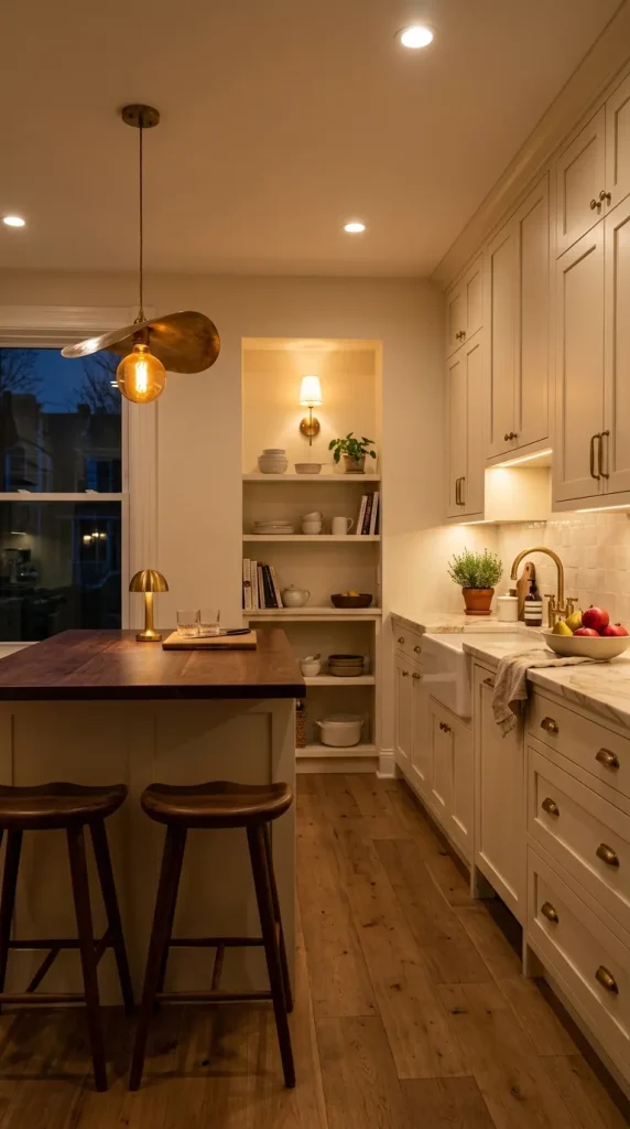 10 white kitchen cabinet ideas for a Warm, Character-Rich Kitchen 7 Use warmer, layered lighting to stop white cabinetry feeling clinical