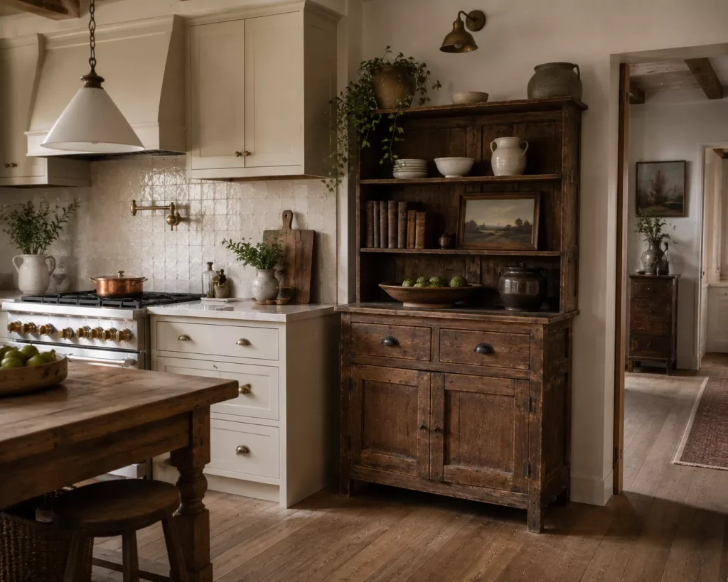 14 rustic farmhouse kitchen ideas for a Warm, Lived-In Home 8 add-one-piece-that-doesnt-look-built-into-the-kitchen