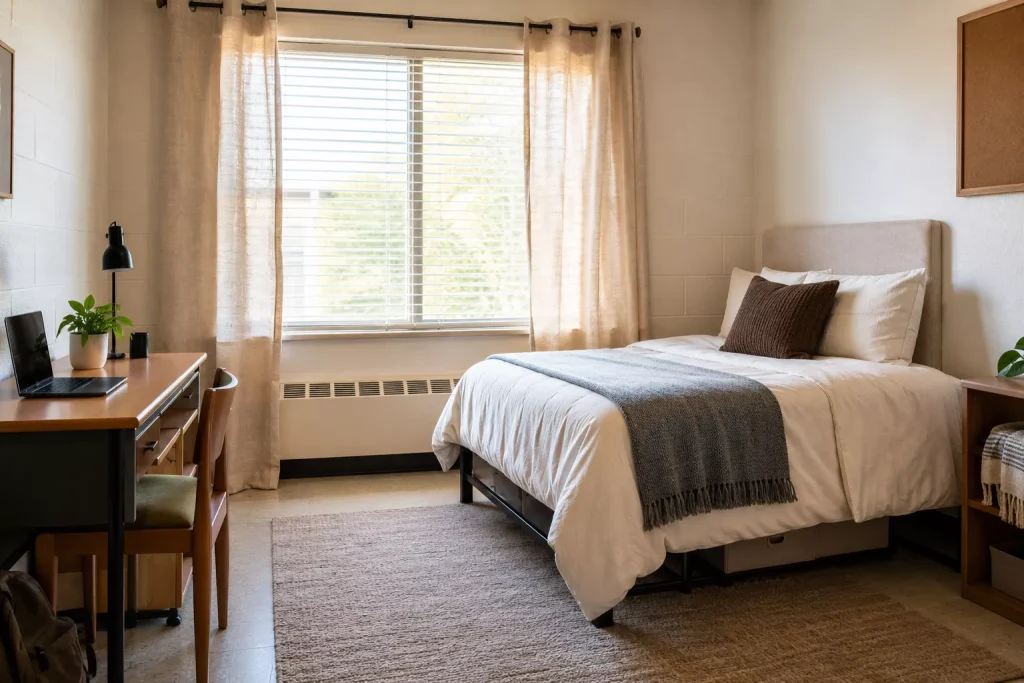 10 luxury dorm room ideas for a Polished, Cozy Space 9 add-texture-through-curtains-and-fabric-if-your-dorm-permits-it