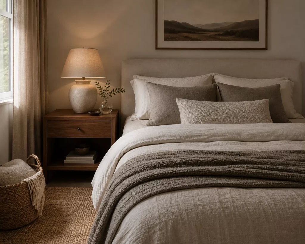 10 cozy bedroom ideas that make your room feel like a luxury retreat, Without the Luxury Price Tag 7 bring-in-natural-materials-instead-of-adding-more-decoration