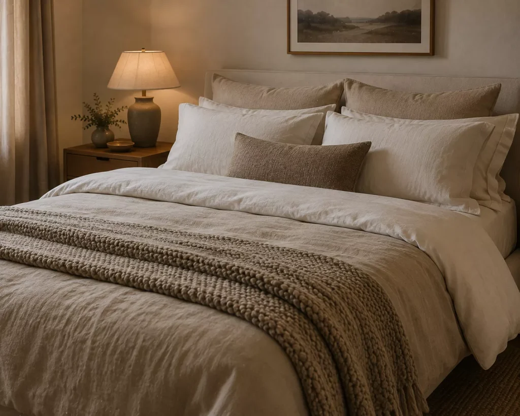 10 cozy bedroom ideas that make your room feel like a luxury retreat, Without the Luxury Price Tag 2 build-the-room-around-genuinely-comfortable-bedding