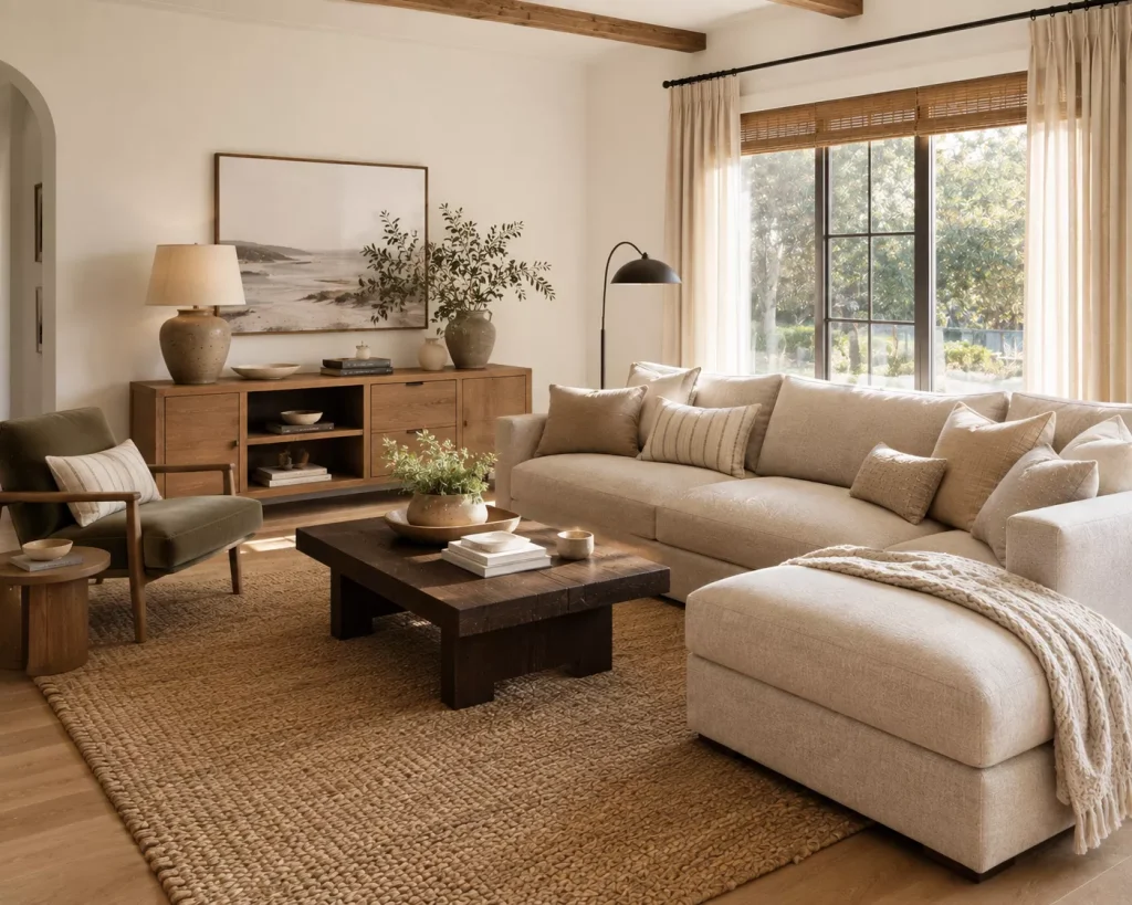 10 modern coastal decor ideas for a Fresh, Relaxed Home 2 build-the-room-around-sand-cream-flax-and-warm-white
