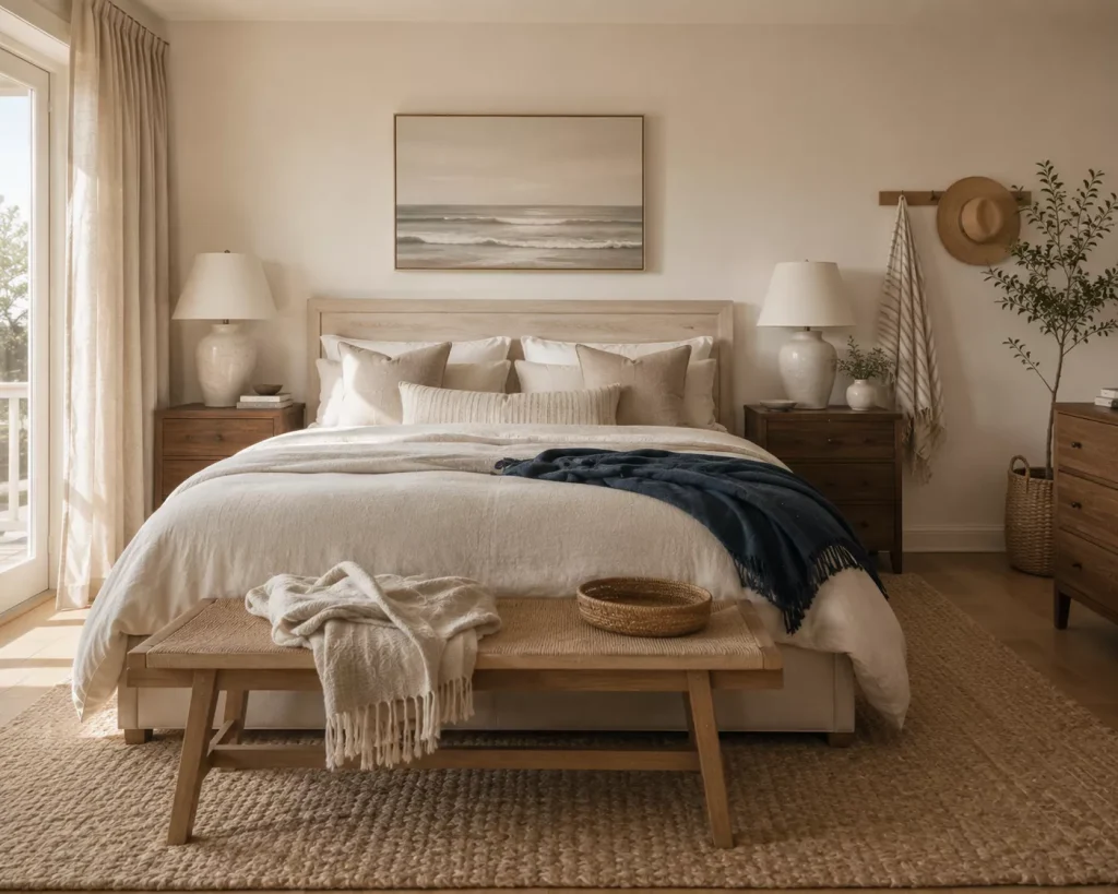 12 coastal bedroom ideas for a Calm, Breezy Retreat 2 build-the-room-around-warmer-coastal-neutrals