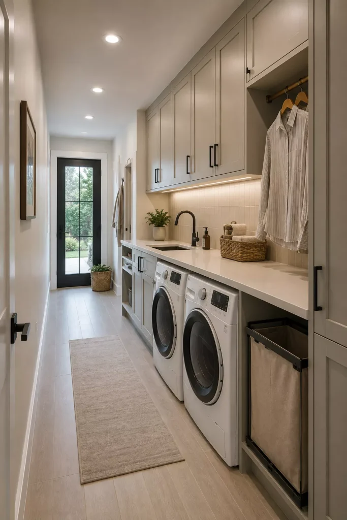 10 Laundry Room Ideas Small Space Homes Can Actually Use 2 commit-the-whole-footprint-to-one-working-wall