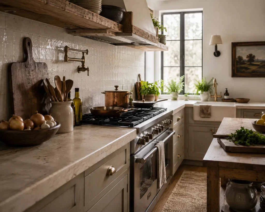 14 rustic farmhouse kitchen ideas for a Warm, Lived-In Home 11 decorate-with-things-the-kitchen-can-actually-use-