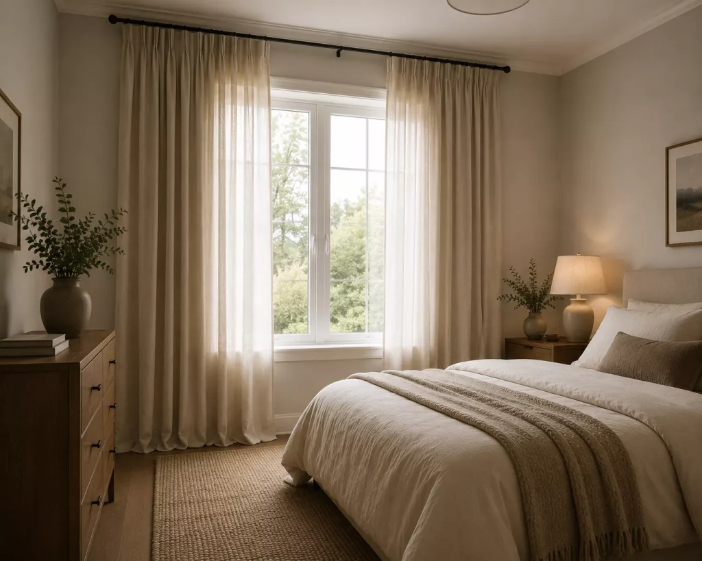10 cozy bedroom ideas that make your room feel like a luxury retreat, Without the Luxury Price Tag 5 hang-curtains-high-and-let-them-reach-the-floor