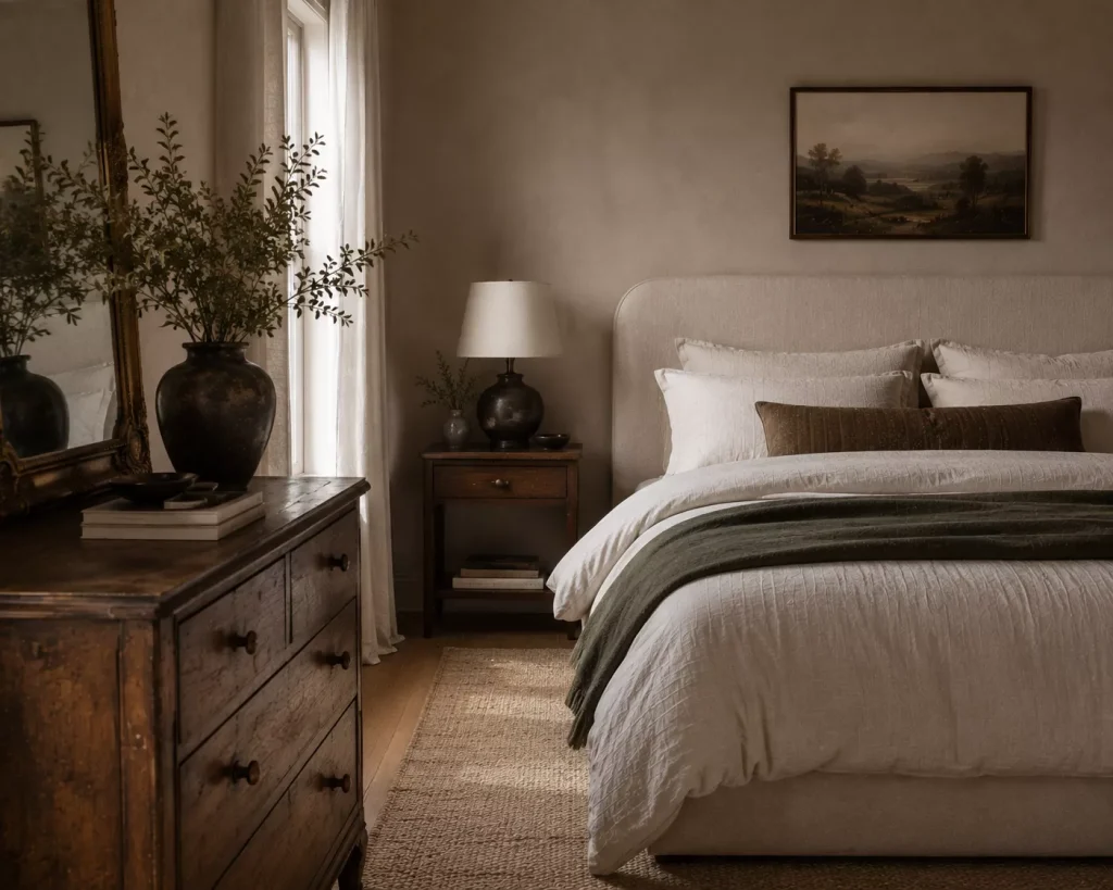 15 effortless chic bedroom ideas for a Polished Retreat 6 introduce-one-piece-that-looks-as-if-it-has-lived-somewhere-before