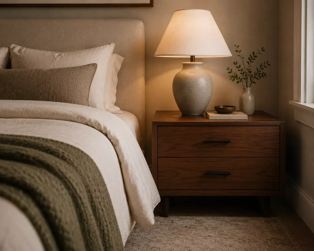 10 cozy bedroom ideas that make your room feel like a luxury retreat, Without the Luxury Price Tag 9 keep-nightstands-calm-and-useful