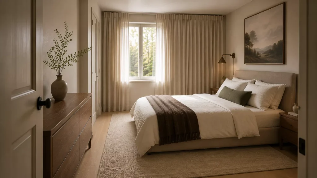 10 Small Bedroom Ideas for Bigger Feel Without Sacrificing Comfort 10 keep-the-view-from-the-doorway-as-clean-as-possible