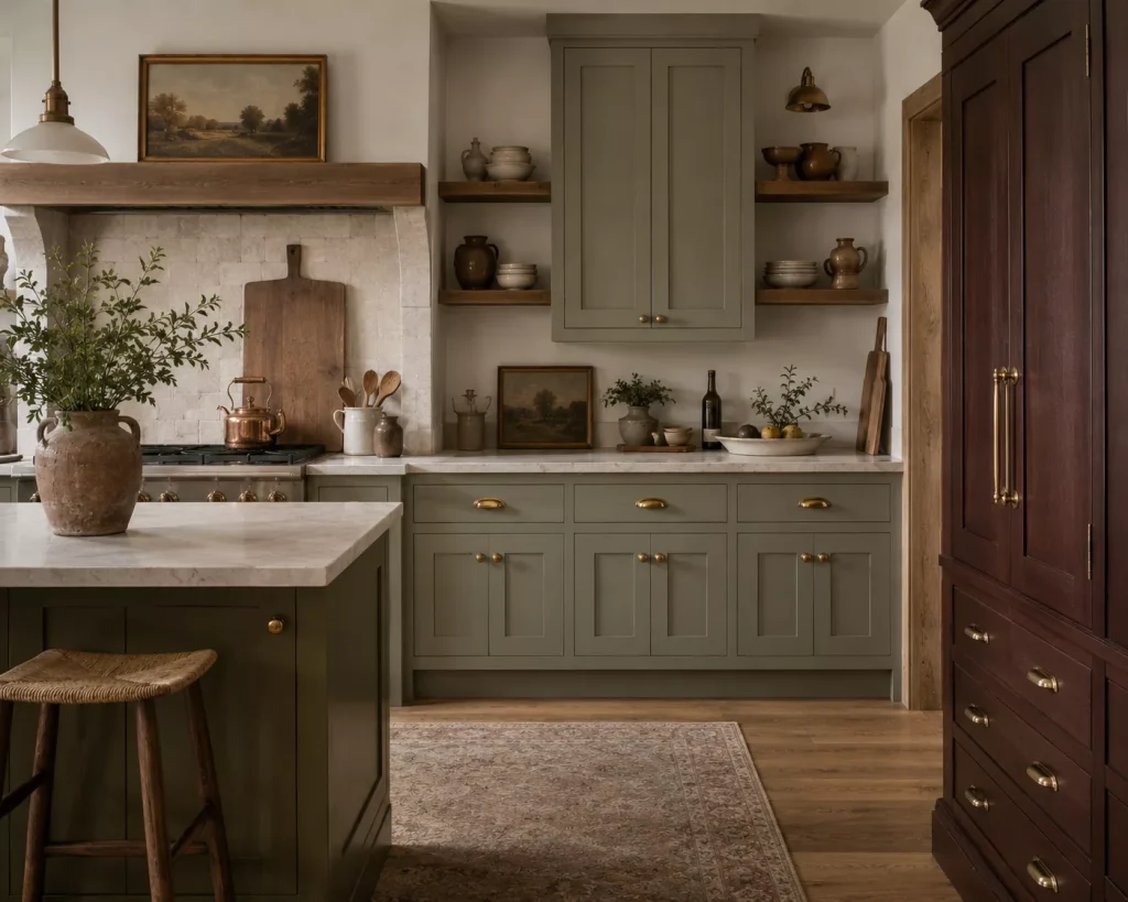 14 rustic farmhouse kitchen ideas for a Warm, Lived-In Home 3 move-beyond-bright-white-cabinetry