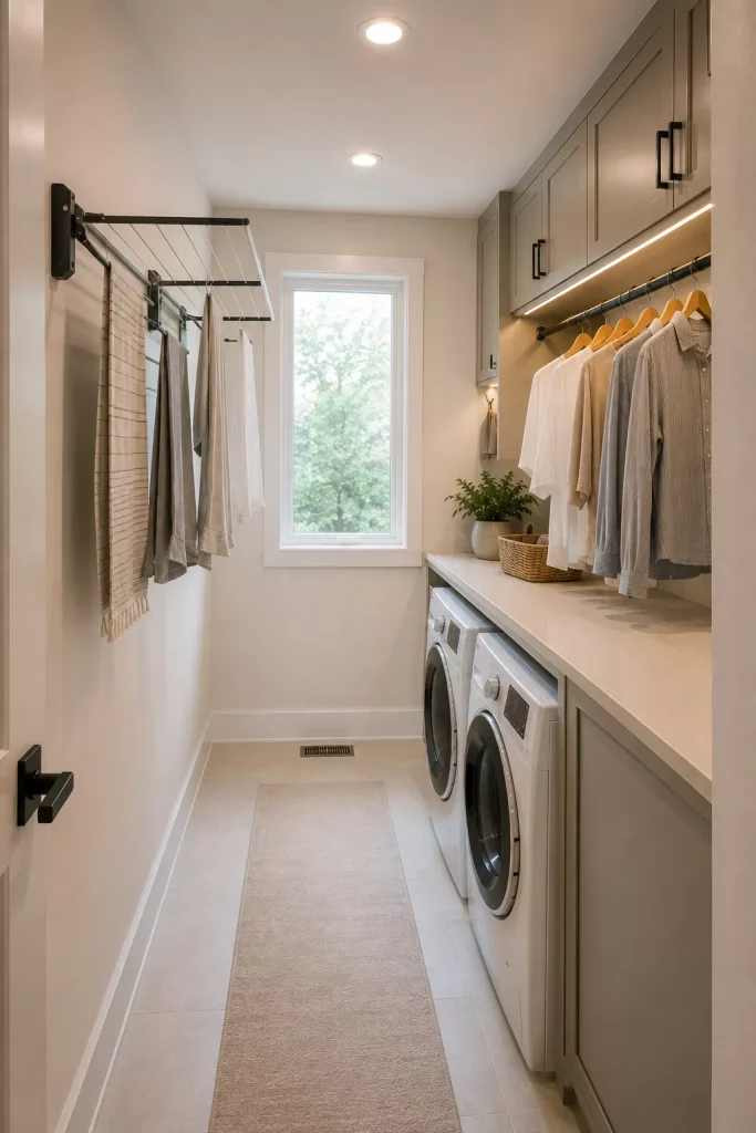 10 Laundry Room Ideas Small Space Homes Can Actually Use 6 move-drying-upward-instead-of-out-onto-the-floor