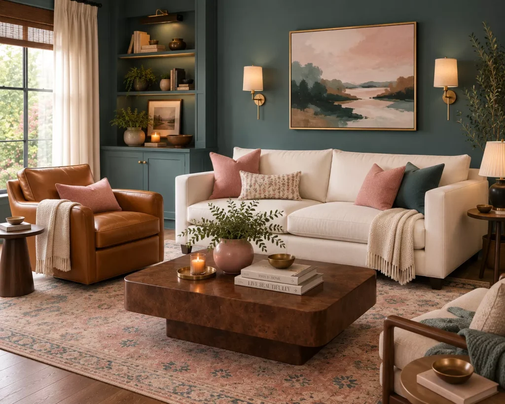 muted-teal-caramel-soft-pink