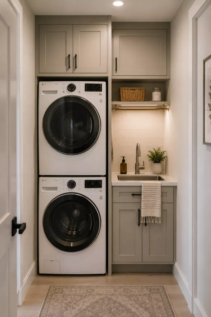 10 Laundry Room Ideas Small Space Homes Can Actually Use 3 stack-appliances-only-if-you-know-what-the-freed-space-will-become
