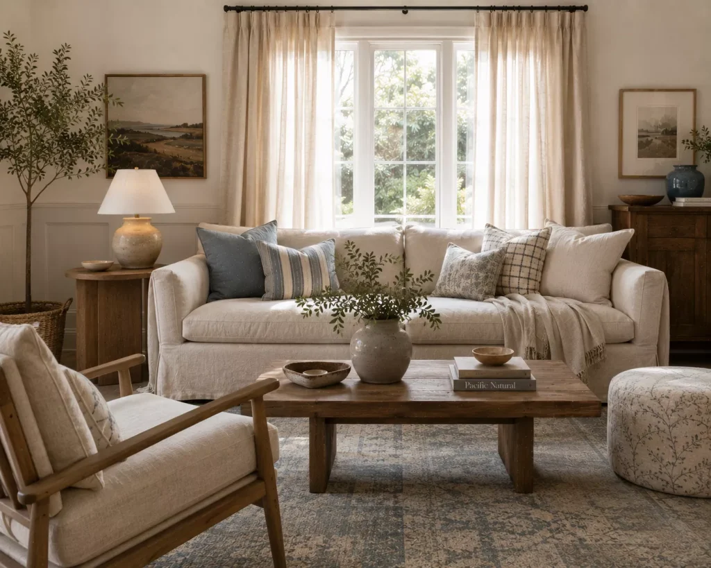 10 modern coastal decor ideas for a Fresh, Relaxed Home 8 use-linen-cotton-wool-and-relaxed-patterns-for-softness