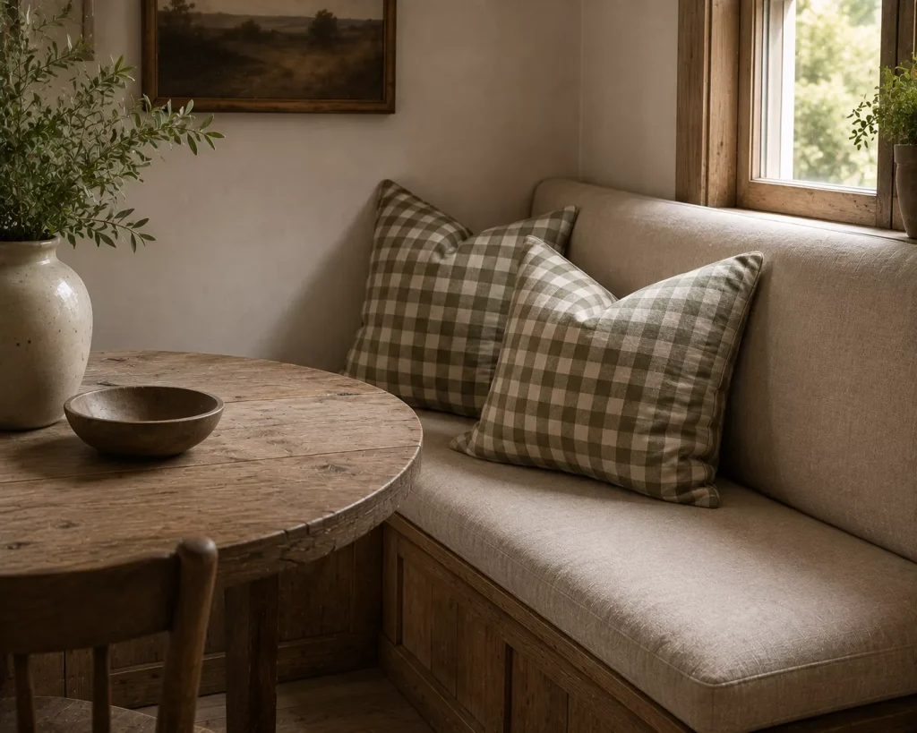 10 farmhouse breakfast nook ideas for Cozy Country Mornings 4 use-one-traditional-pattern-in-a-restrained-way
