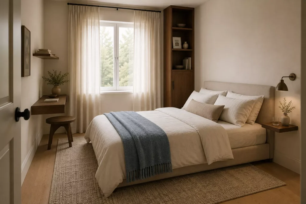 10 Small Bedroom Ideas for Bigger Feel Without Sacrificing Comfort 9 use-vertical-space-instead-of-consuming-more-floor