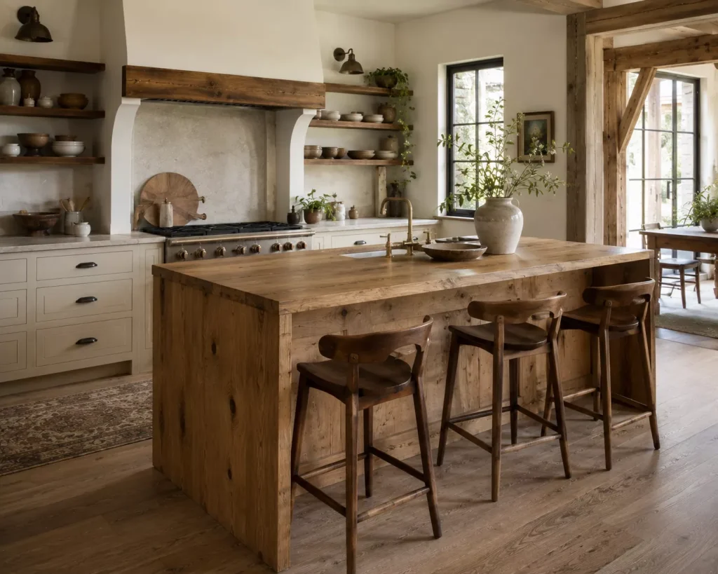 14 rustic farmhouse kitchen ideas for a Warm, Lived-In Home 2 use-visible-wood-grain-instead-of-hiding-every-surface-under-paint