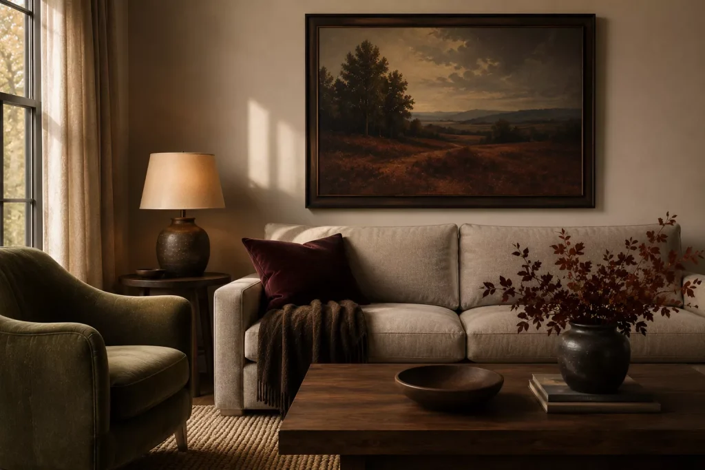 15 fall living room decor ideas for a Warm, Layered Home 8 warm-up-the-walls-without-repainting-the-whole-room