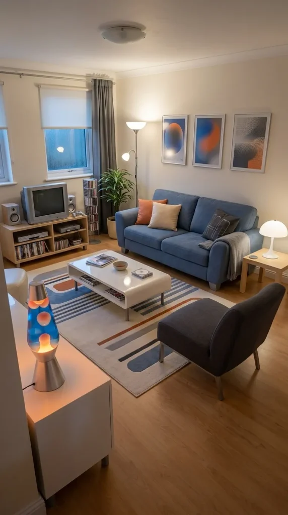 40 Living Room Decor Ideas for a Nostalgic 2000s and Y2K Aesthetic 23 Add a Lava Lamp or Unusual Accent Light