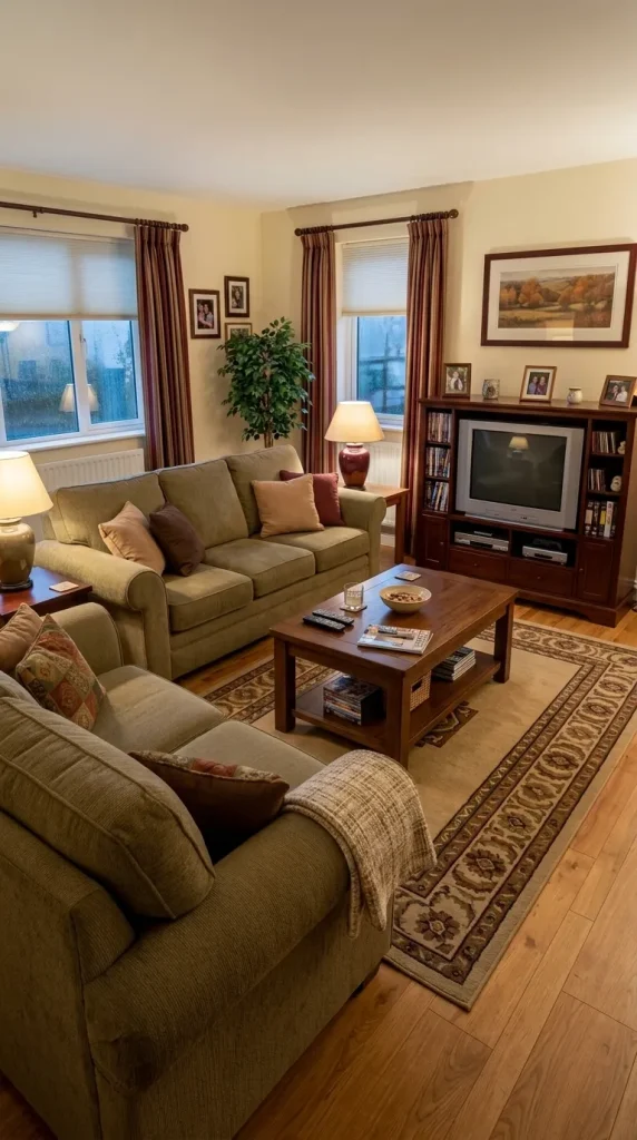 40 Living Room Decor Ideas for a Nostalgic 2000s and Y2K Aesthetic 3 Arrange a Sectional Around a Proper Television Area
