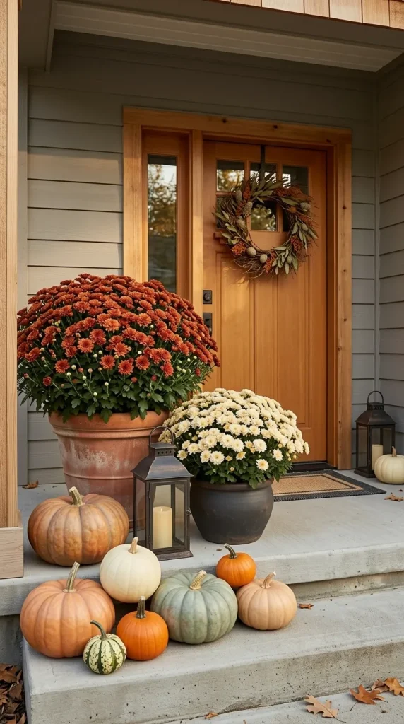 Build One Asymmetrical Mum-and-Pumpkin Cluster