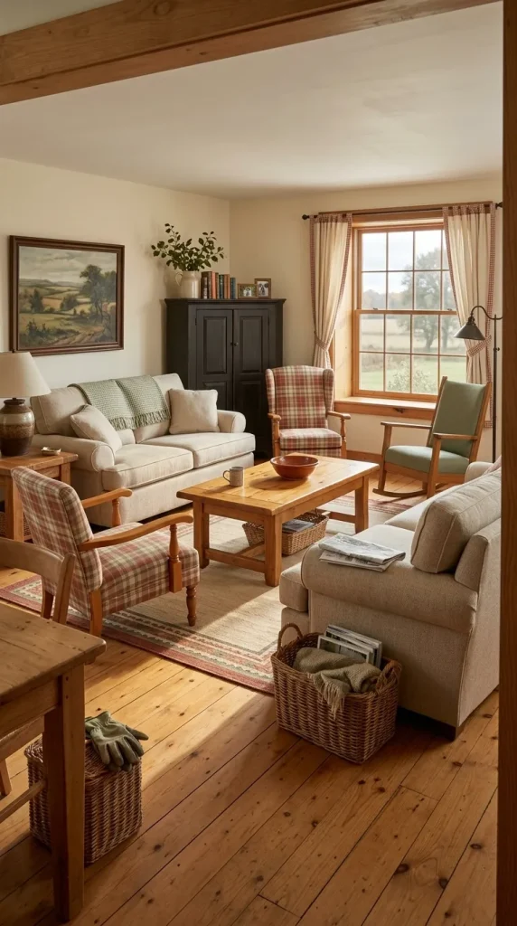 35 1990s Living Room Decor Ideas to Bring Back That Cosy, Nostalgic Feeling 24 Build a Warm 1990s Farmhouse Living Room
