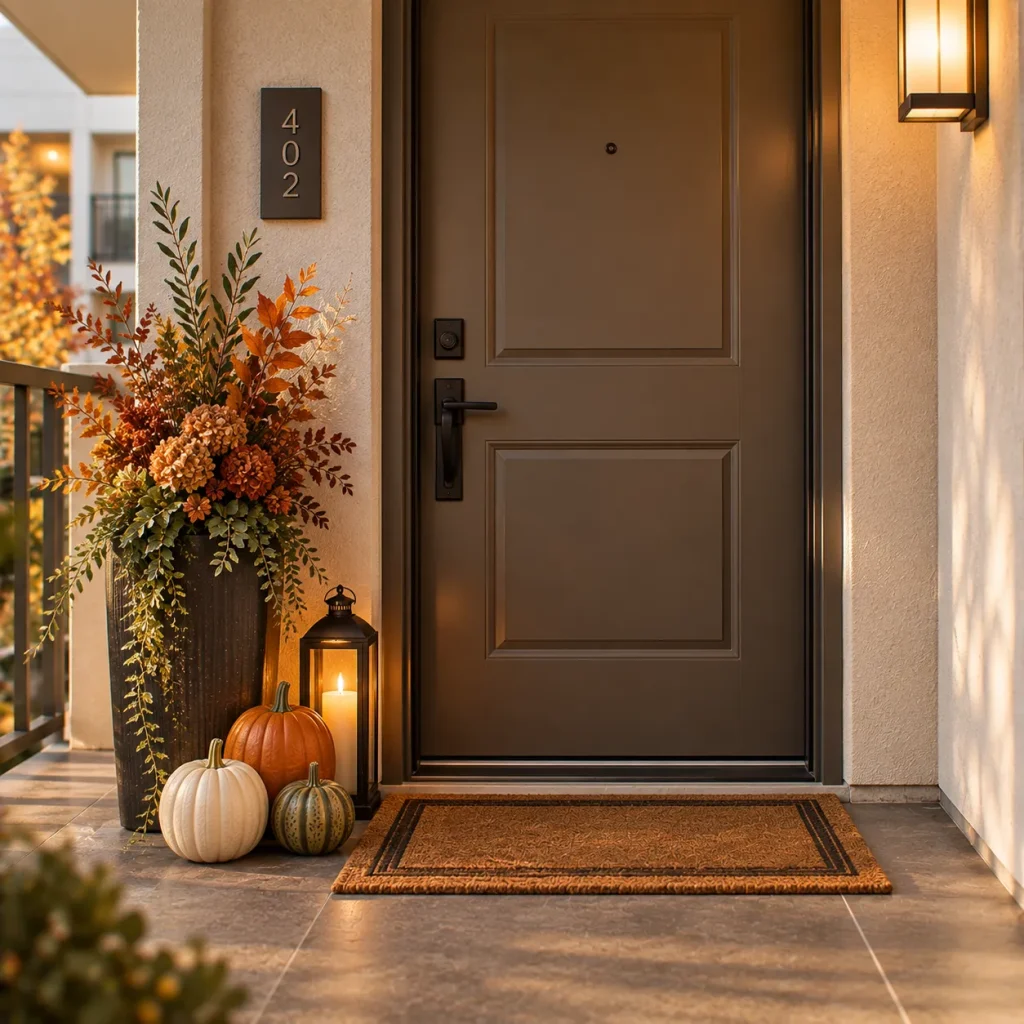 Build one small grouping beside the door
