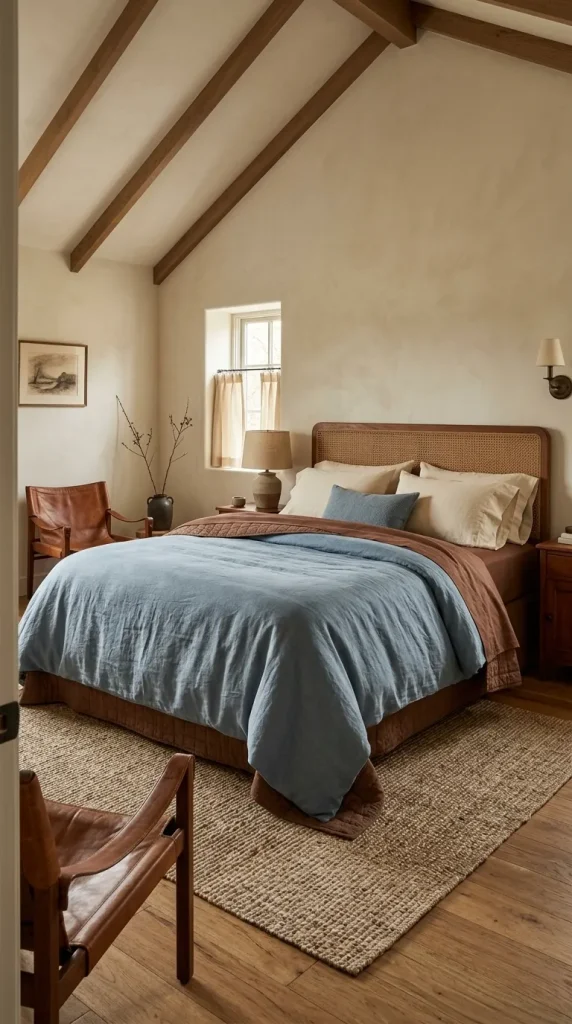 Chestnut + Dusty Blue + Warm Cream