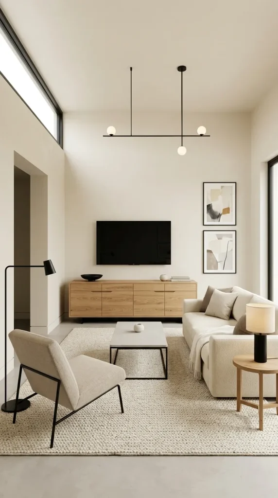 30 Living Room Ideas With Oak for Warm, Modern and Beautiful Spaces 18 Combine Natural Oak and Black for a Sharp Modern Living Room