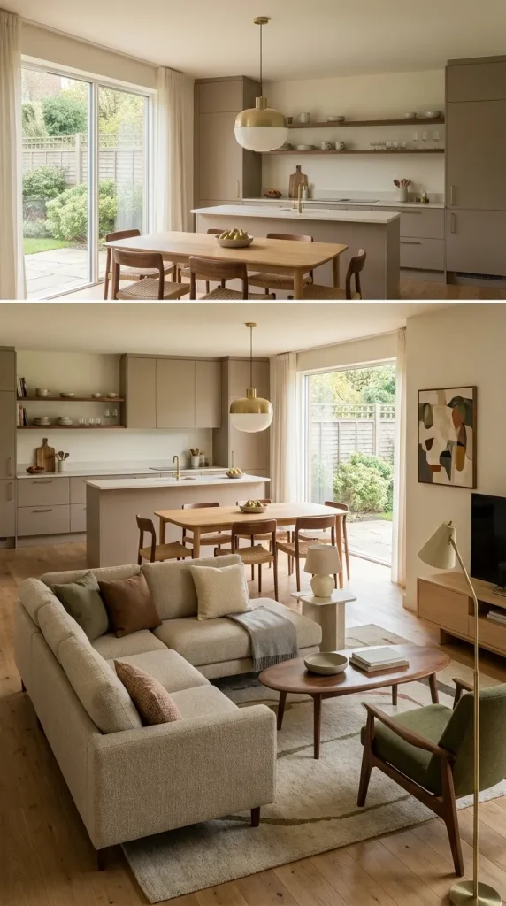 Create Clear Zones in an Open-Plan Kitchen and Living Room