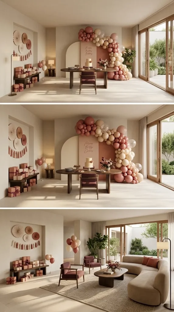 40 Birthday Living Room Decor Ideas for Beautiful At-Home Celebrations 9 Create Several Coordinated Areas in a Spacious Living Room