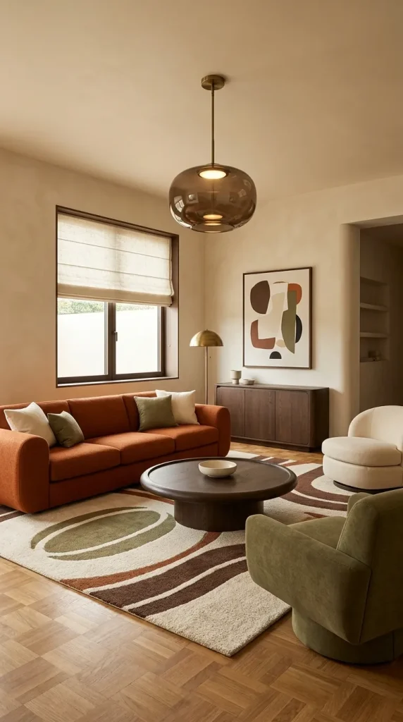Create a 1970s-Inspired Orange Living Room