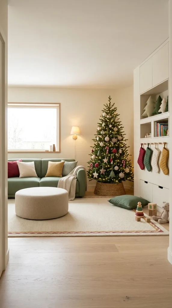 42 Christmas Living Room Decor Ideas for a Cosy, Magical and Beautifully Festive Home 39 Create a Child-Friendly Christmas Living Room