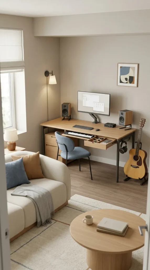 Create a Combined Home Office and Music Area