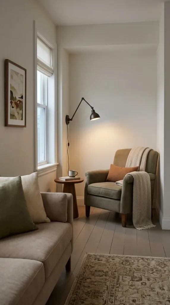 Create a Cosy Corner With a Chair, Lamp and Throw