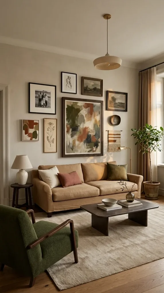 Create a Sofa Gallery Wall With One Clear Anchor