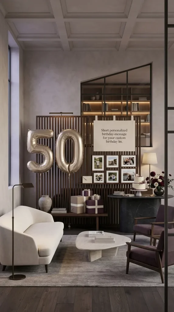40 Birthday Living Room Decor Ideas for Beautiful At-Home Celebrations 41 Create a Sophisticated Milestone Birthday Display