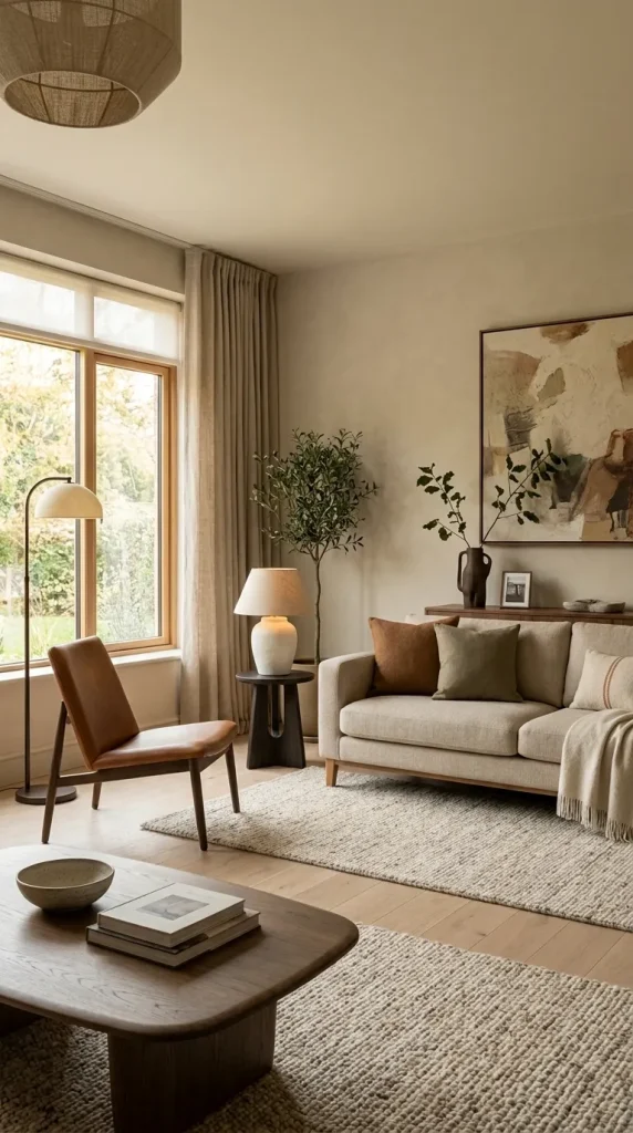 Create a Warm Contemporary Living Room With Natural Materials