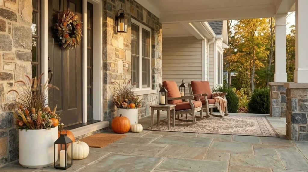 Create two zones on a larger porch