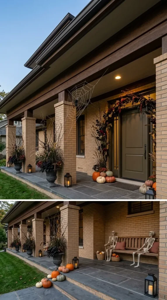 40 Front Porch Halloween Ideas for a Spooky, Stylish and Unforgettable Entrance 41 Decorate Small Porches Vertically and Large Porches in Zones
