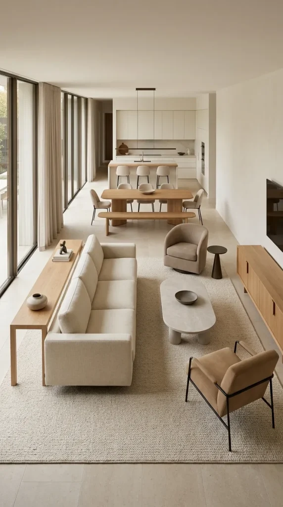 30 Living Room Ideas With Oak for Warm, Modern and Beautiful Spaces 31 Define a Long or Open-Plan Living Room With Oak Furniture