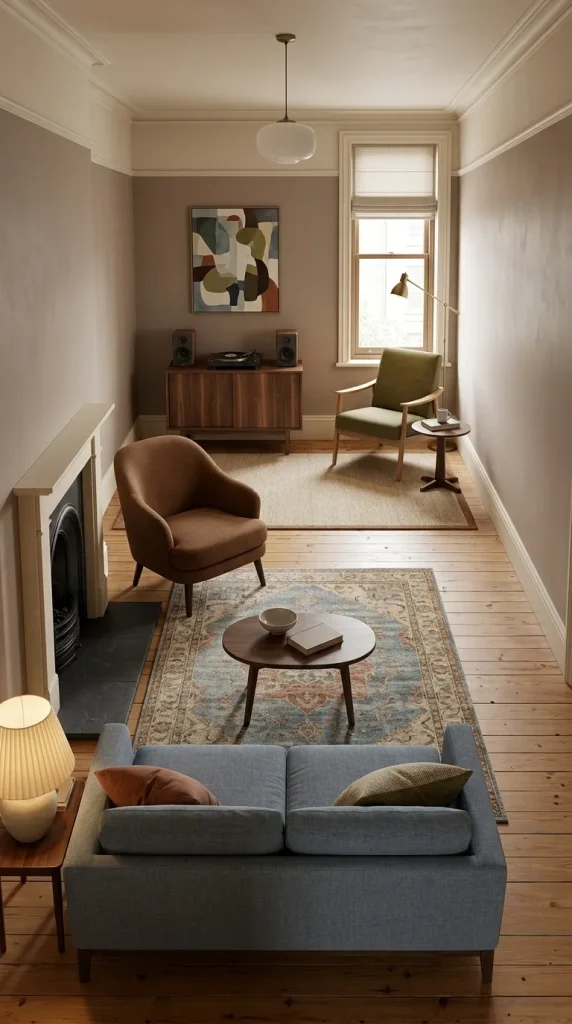 Divide a Long, Narrow Lounge Into Purposeful Zones