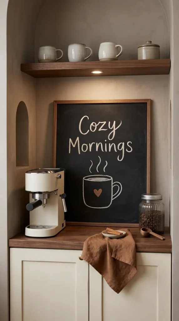 Draw a Steaming Mug With “Cozy Mornings”