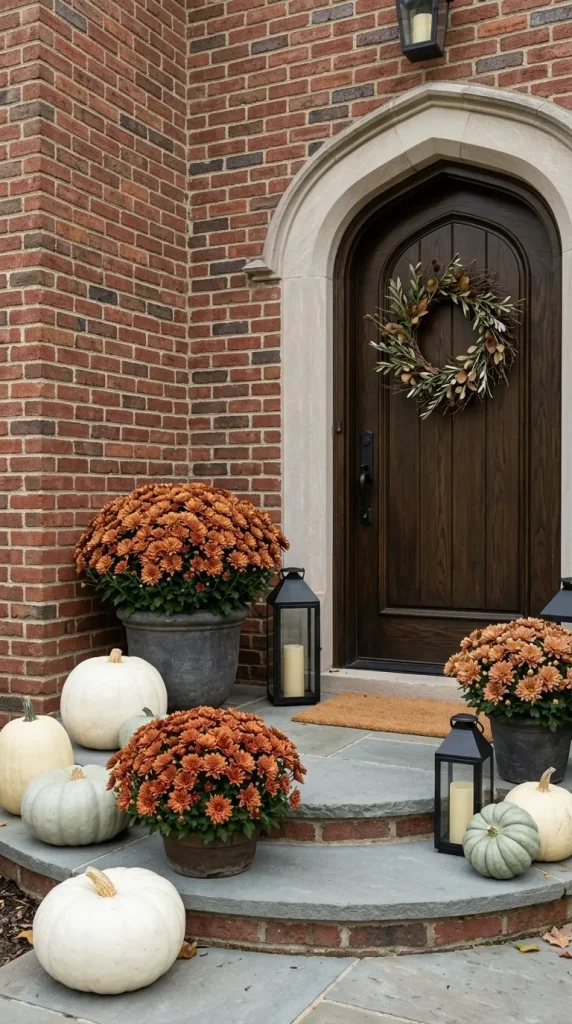 Echo Red Brick With Bronze, Burgundy, Cream, or Deep Orange Mums