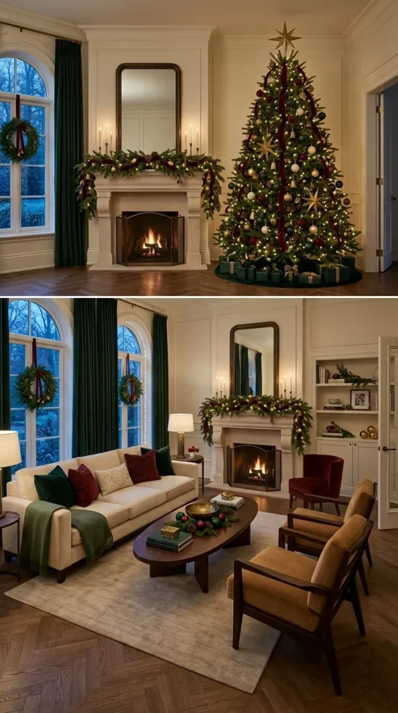 42 Christmas Living Room Decor Ideas for a Cosy, Magical and Beautifully Festive Home 35 Embrace a Maximalist Christmas Living Room