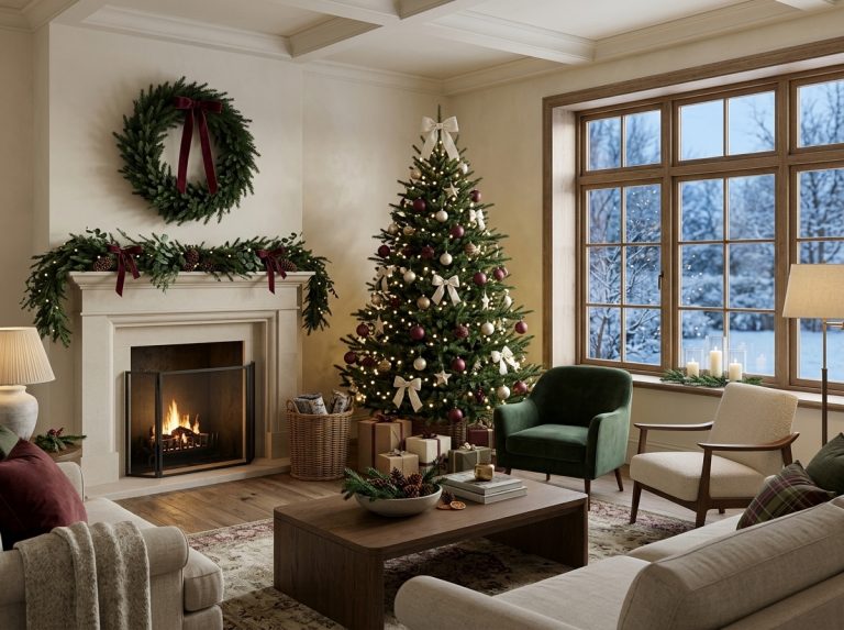 42 Christmas Living Room Decor Ideas for a Cosy, Magical and Beautifully Festive Home 47 Featured Image